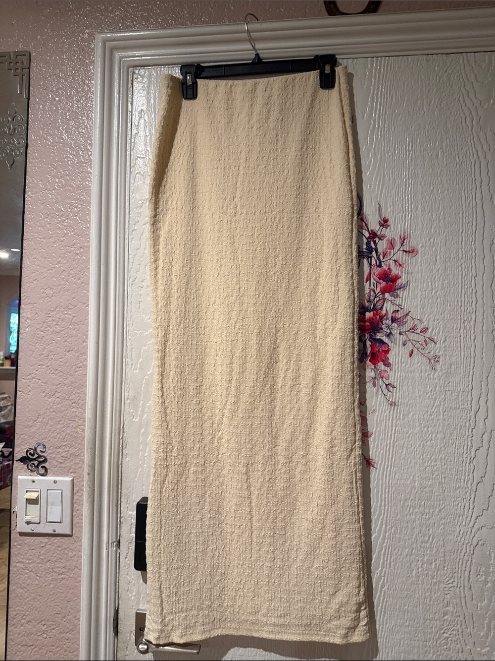 SHEIN Cream Textured Maxi Skirt